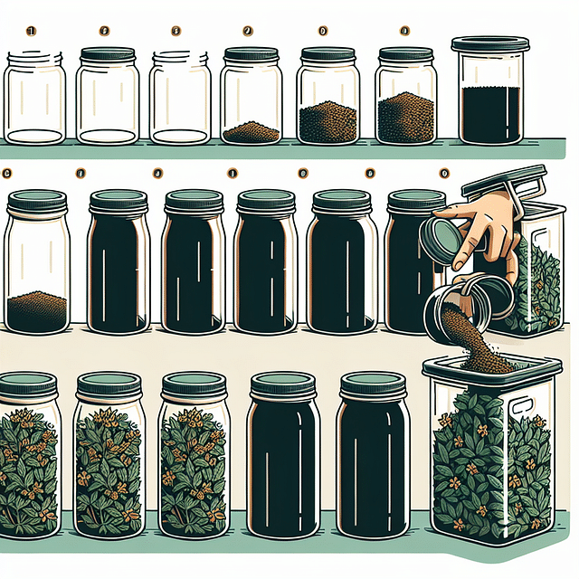 airtight dark glass jars for herb storage