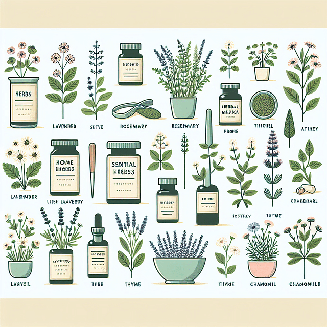 a selection of essential herbs for a home apothecary