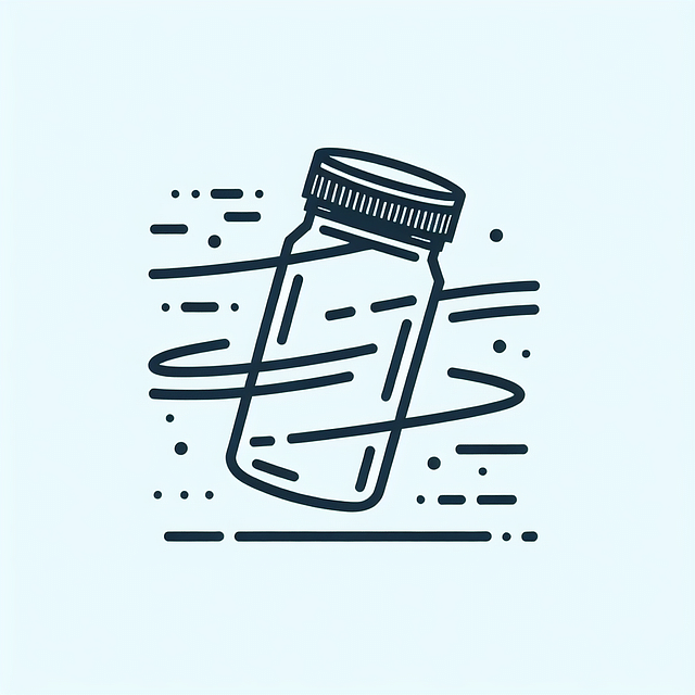 a labeled jar being shaken