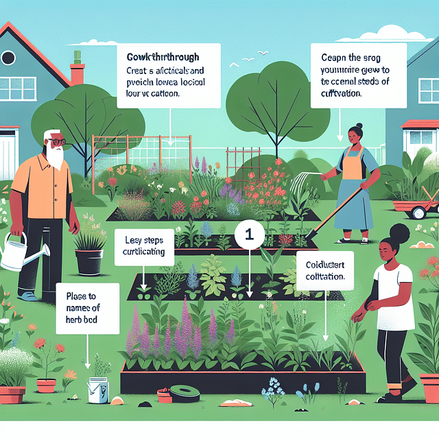 Community garden with a variety of local medicinal herbs