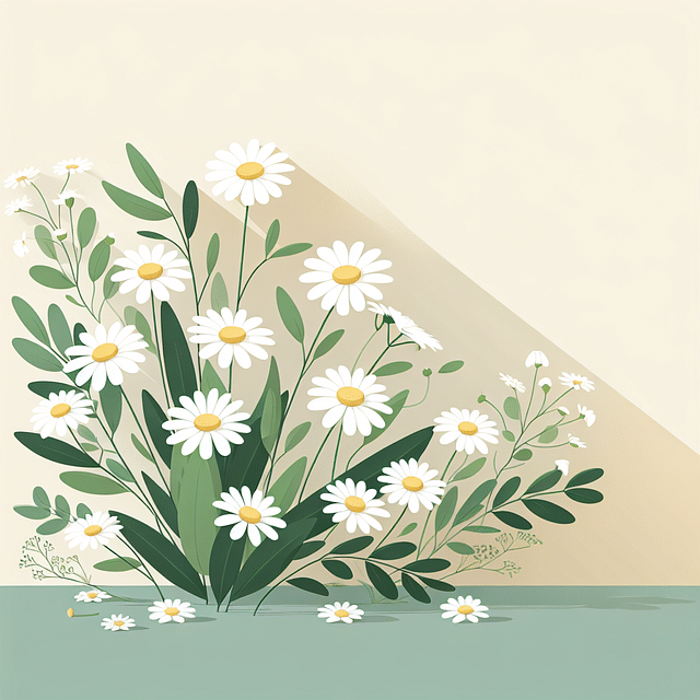 organic chamomile flowers in a serene setting