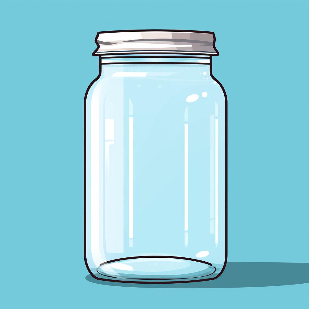 A clean, empty mason jar with a lid