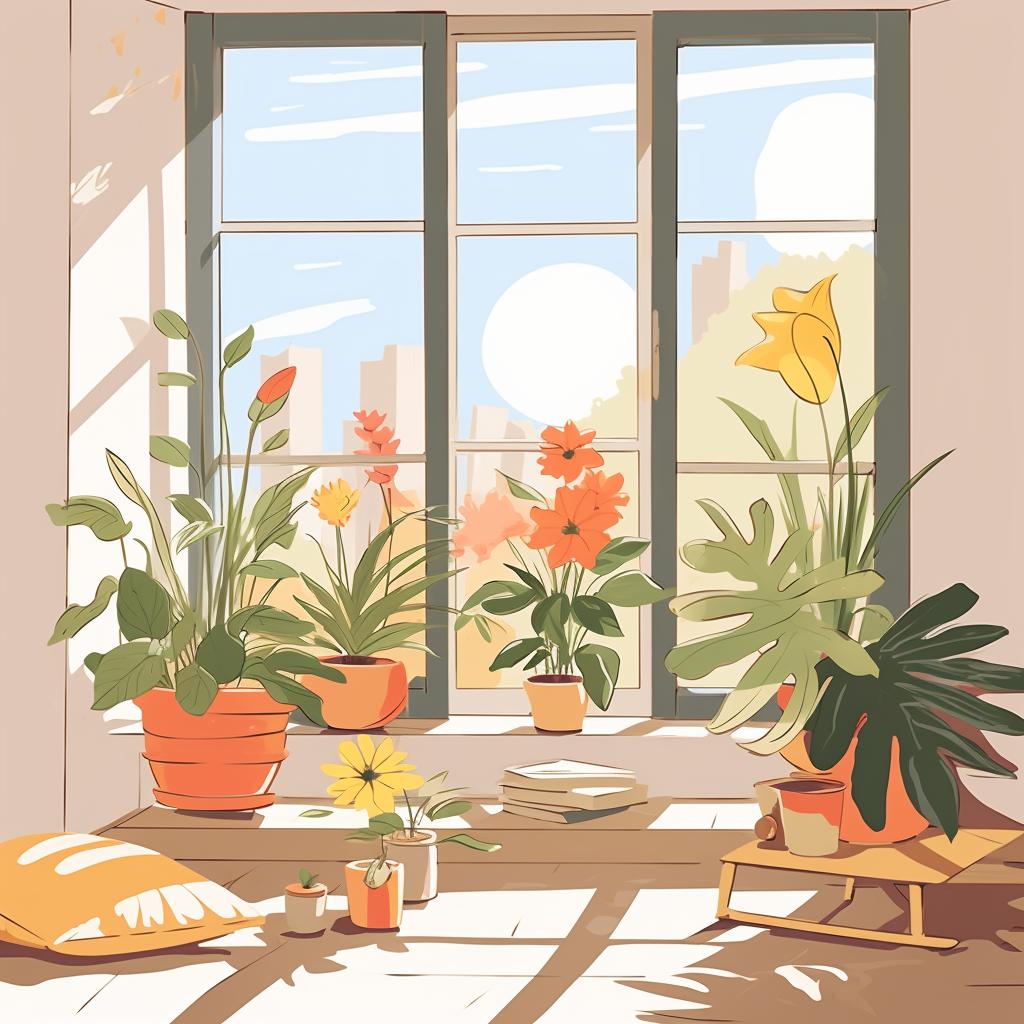 A sunny spot in a garden or near a south-facing window
