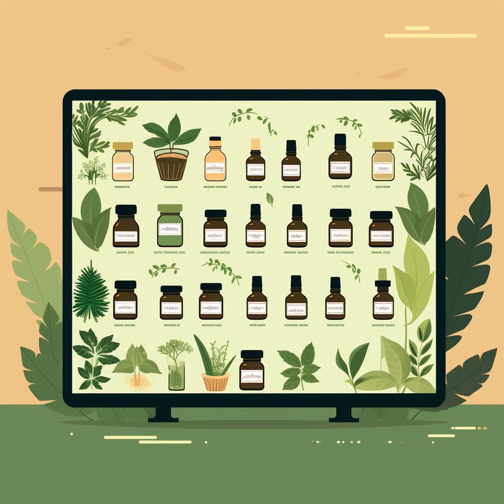 A screenshot of a customized online shop selling herbal products.